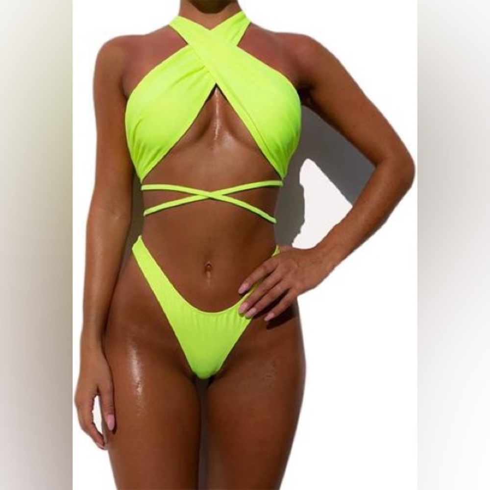 JUMISEE Women's Neon Strap Bikini